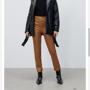 Zara Faux Leather Pants Size 4